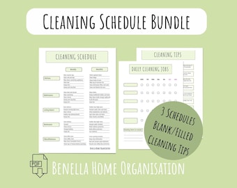 Weekly/Monthly Cleaning Schedule, Cleaning Checklist, Cleaning To Do List, Printable Cleaning Template, Cleaning Tips A4