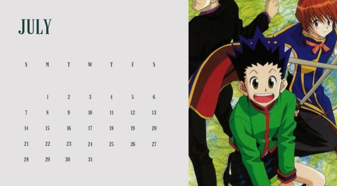 Hunter X Hunter Calendar 2024, Digital Template, Digital Planners
