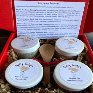 Gourmet Flavored Salt Gift Box: Handcrafted Artisan Salts with Wooden Spoon