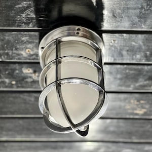 Marine Bulkhead Light – Handcrafted Aluminum Ceiling & Wall Mount Fixture, Nautical Decor