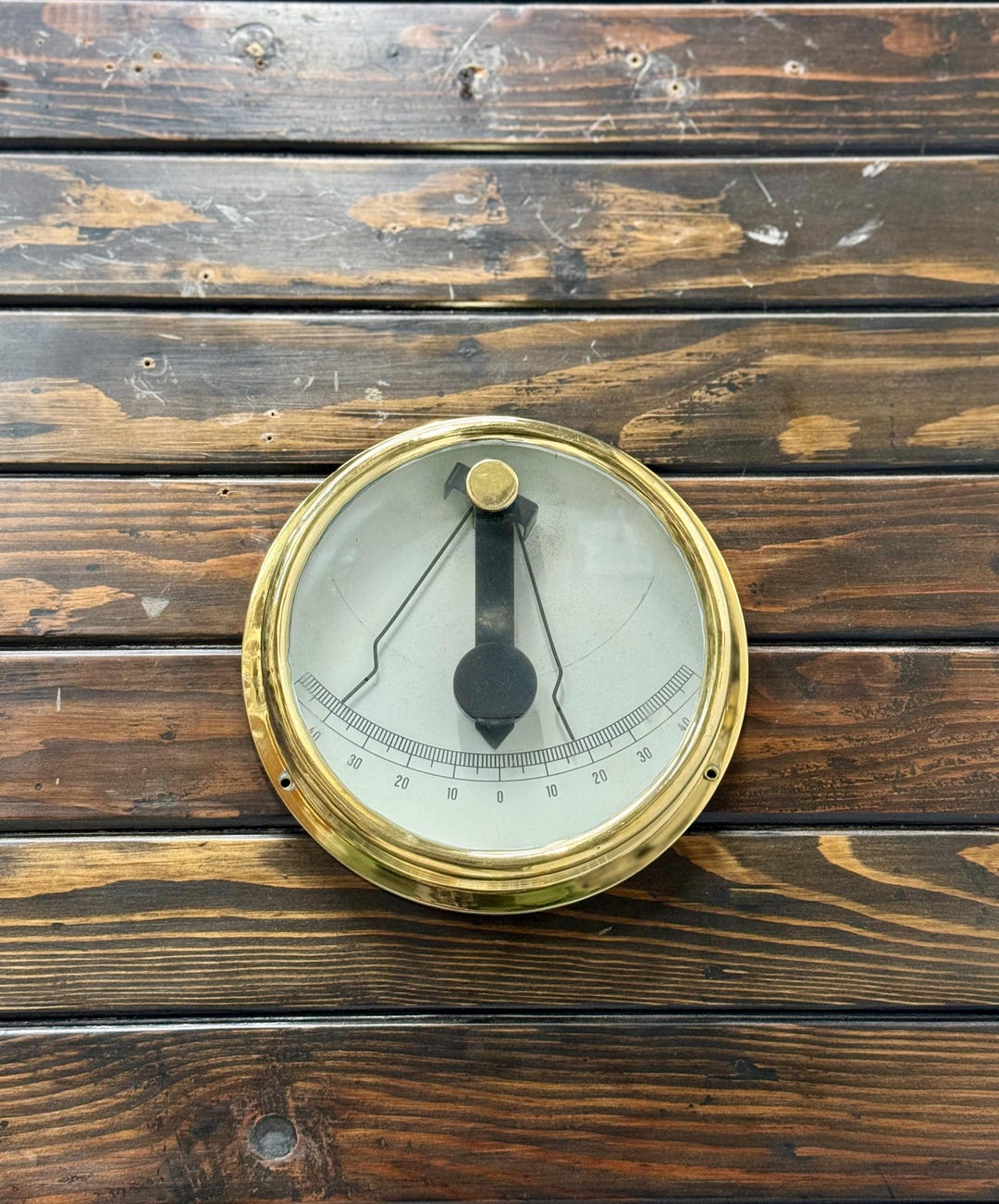 Antique Ship Inclinometer – Salvaged Maritime Bulkhead Gauge – Abkamp ...