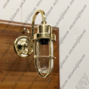 Maritime Home Decoration Indoor/Outdoor Nautical Arched Solid Brass Wall Swan Passage Bulkhead Light image 5