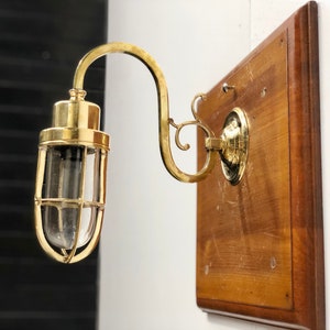 Maritime Home Decoration Indoor/Outdoor Nautical Arched Solid Brass Wall Swan Passage Bulkhead Light image 1