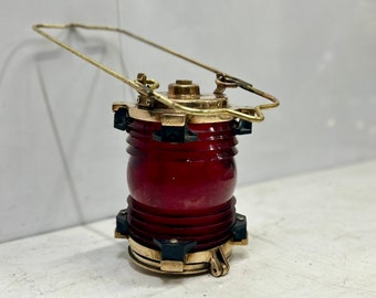 Mitte des Jahrhunderts authentische Reanspruch nautische Vintage hängende Perko elektrische Lampe - Rot