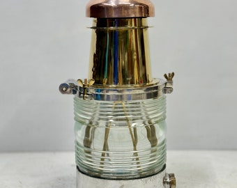 Nautical Antique Vintage Design Aluminum Brass and Copper Fitting Old Ship Electric Lamp/Lantern