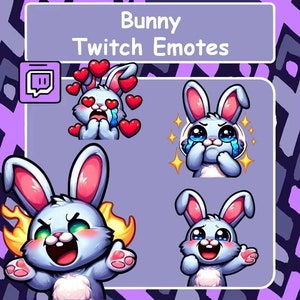 Bunny Emotes, Twitch Emotes, Youtube Emotes, Discord Emotes, Streamer Emotes, Easter Emotes, Rabbit Emotes, Cute emotes, Easter Bunny emotes