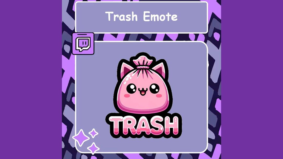 Trash Cat Twitch Emote, Pink Funny Emote (digital Download) - Etsy