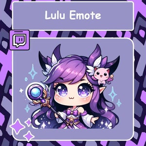 Pixie & Lulu Twitch Emote, LuLu Emote, Discord emote, League of Legends Emote, YouTube emote, Sub badge, Cheer badge, LoL Emote, Fairy