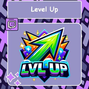 Level Up Emote, Twitch Emote, Youtube Emote, Discord Emote, Community Emote, Streamer Emote, LvL Up Emote, Gaming Emote, Pro gamer emote