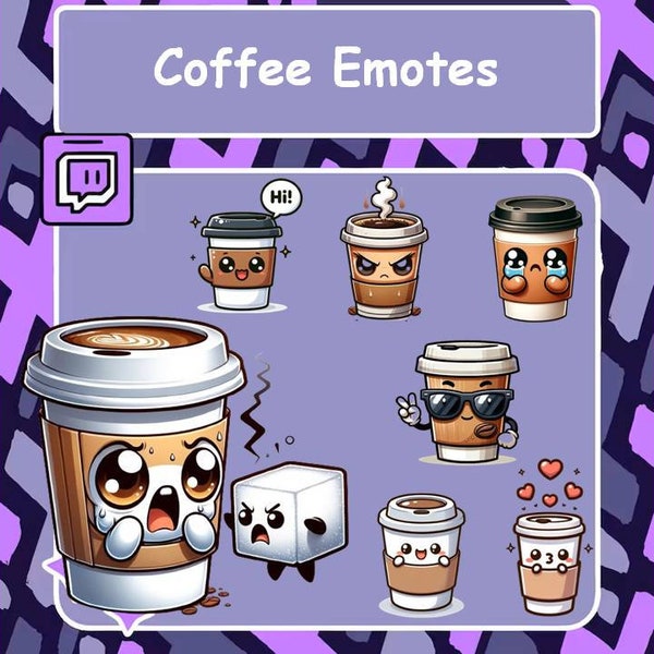Coffee Twitch Emotes - Discord / Youtube / Facebook stream emote or sub badge