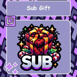 Sub Gift Twitch emote, Discord emote, Gift emote, Sub emote, YouTube emote, Christmas emote, Sub donation Emote, X-mas emote