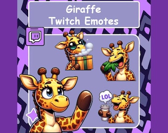 Emoticones de jirafa para Twitch, YouTube y Discord (descarga digital)