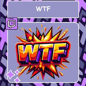 WTF Emote, WTF Twitch Emote, Youtube Emote, Discord Emote, Community Emote, Streamer Emote, What The F Emote, Suprised Emote, Text Emote