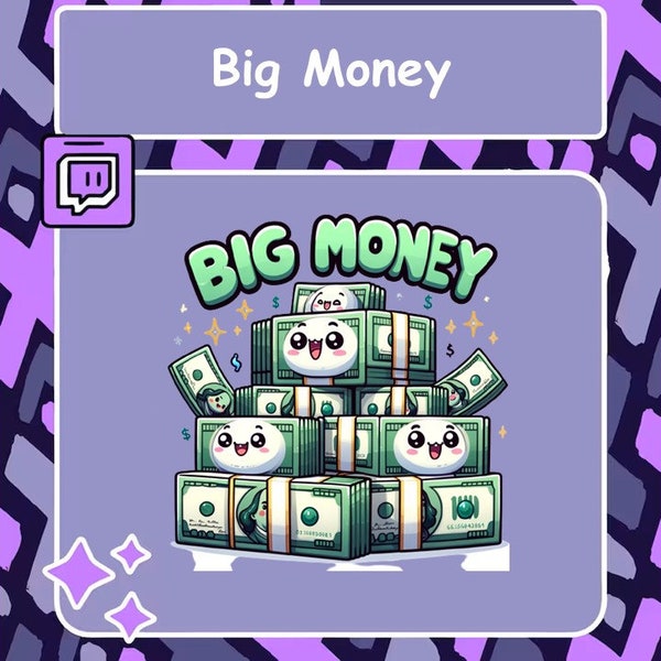 Big Money Twitch emote, Discord emote, Geld emote, Grappige emote, YouTube emote, Tiktok emote, Cash emote, Donatie Emote, Stream emote