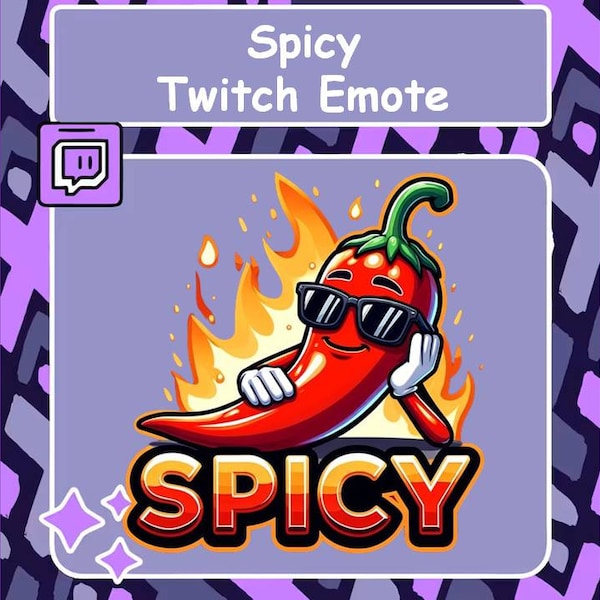 Spicy Emote, Spicy Twitch Emote, Discord Emote, Youtube Emote, Streamer Emote, Pepper Emote, Cool Emote, Flaming Hot Emote, Stream emote
