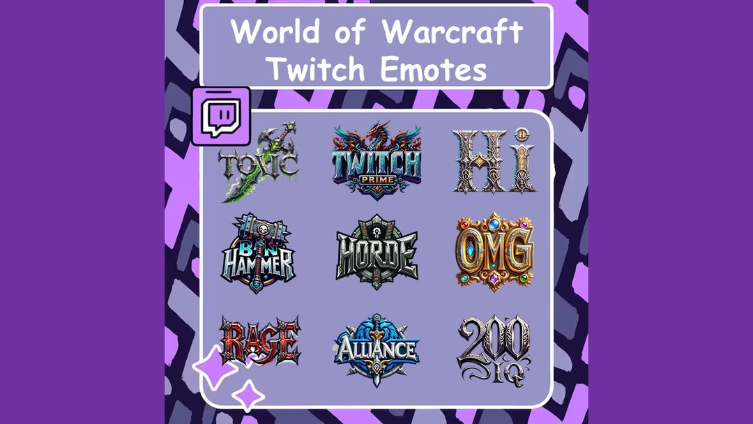10 Pieces Twitch Emotes, Discord Emotes, World of Warcraft Emotes, Cool