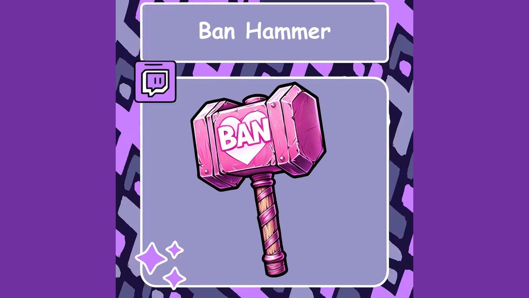 Ban Hammer Twitch Emote, Discord Emote, Ban Emote, Hammer Emote