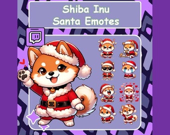 Emotes de Papá Noel Shiba Inu para Twitch, Discord y YouTube (descarga digital)