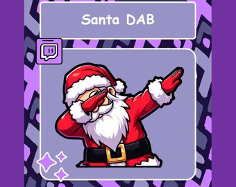 Santa Dab Twitch emote, Discord emote, X-mas emote, YouTube emote, Christmas Emote, Santa Emote, Funny emote, Sub / Cheer Badge, Stream