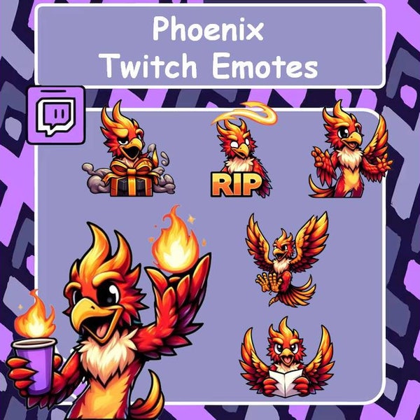 Phoenix Emotes, Twitch Emotes, Youtube Emotes, Discord Emotes, Streamer Emotes, Fire Emotes, Bird Emotes, Fire Bird emotes, Phoenix Bird