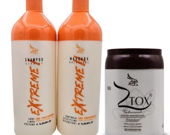 Zap Extreme keratin extrêmement sans formula + Mascara Ztox Zap Professional Alisa cheveux et elimine les frisottis 950g