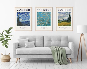 Van Gogh Druck, Van Gogh Poster-Set, Van Gogh Wandkunst, Van Gogh Poster-Set von 6, Van Gogh Druck-Set, Druck, Premium Papier