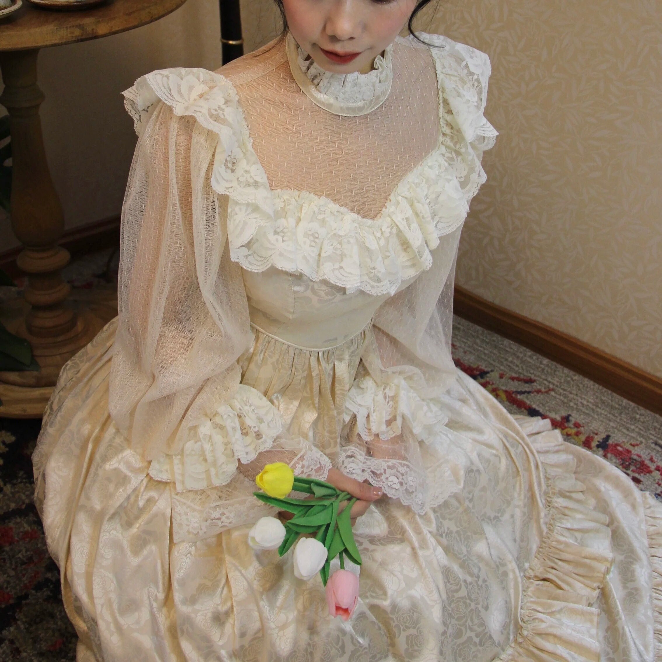 Victorian Dress No mie Vintage Dress Wedding Fairy Dress White