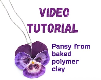 Video tutorial Polymer clay pansy DIY polymer clay flower Polymer Clay Creations Sculpting Tips Clay Art Crafting Tutorial