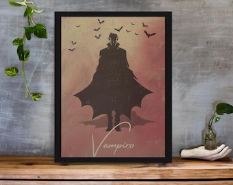 Sztuka wampirów, Dekoracja na Halloween, Sztuka na Halloween, Dekoracje na Halloween, Prezent na Halloween, Wydruki na Halloween, Wydruk na Halloween, Dekoracja na wampiry
