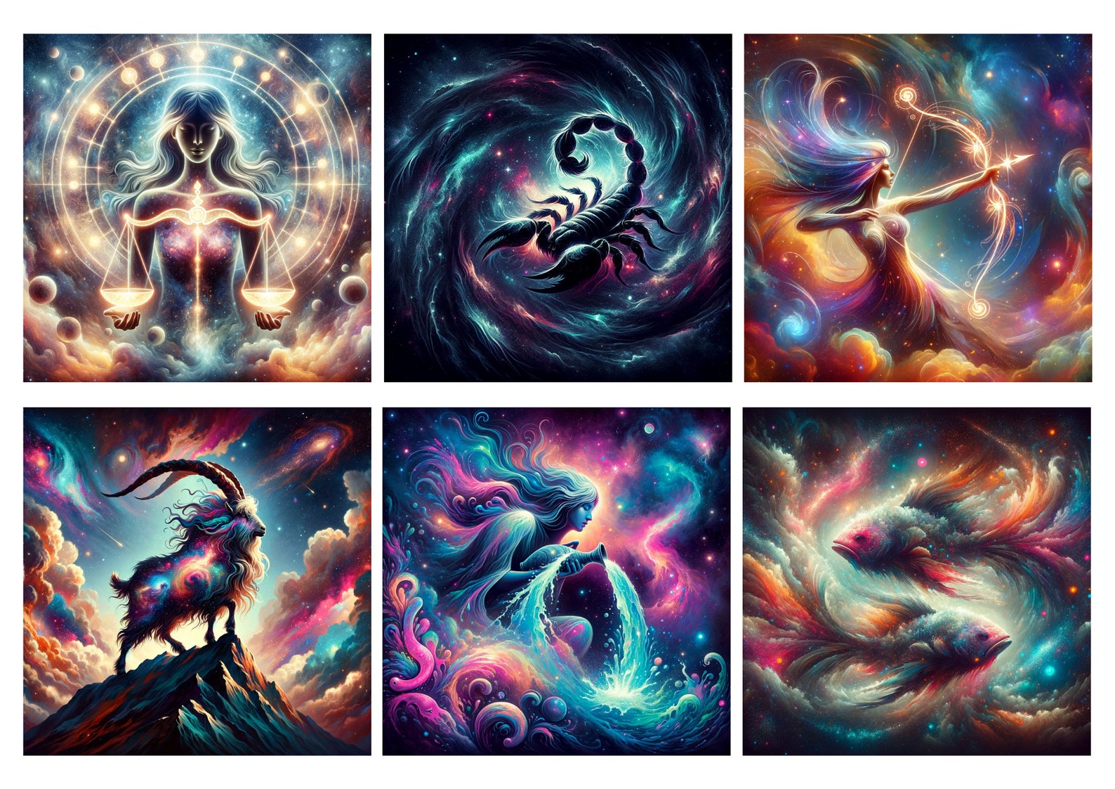 Printable Zodiac Sign Flashcards | Astrology Learning Cards | Celestial ...