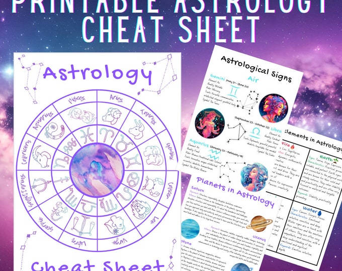 Printable Astrology Cheat Sheet | Astrology Guide | Zodiac Learning ...