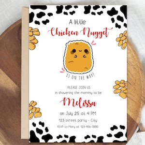 Bearbeitbare Chicken Nugget Baby-Dusche-Einladung, Chicken Nugget Einladung, Baby-Dusche-Party