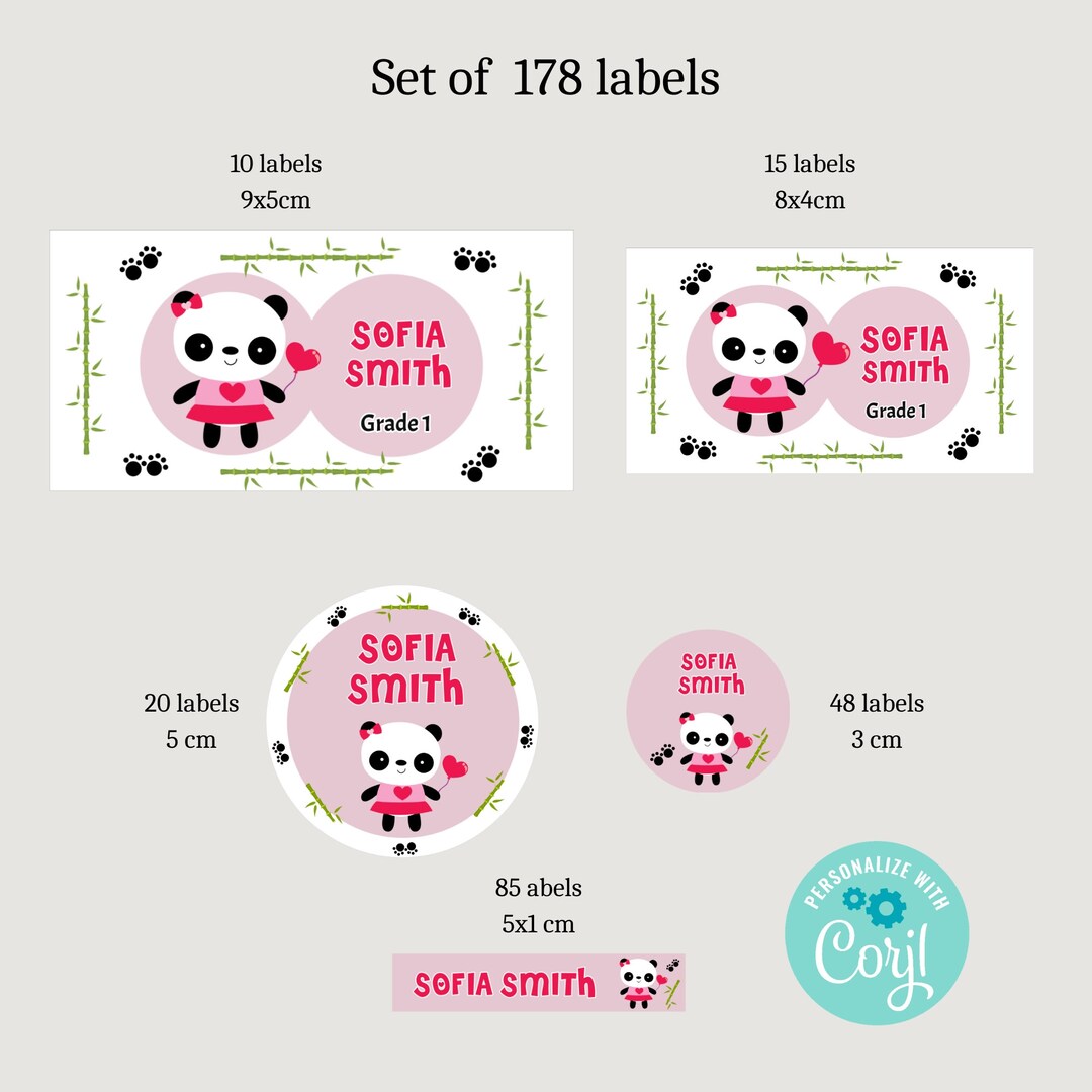 Cute Sticker Pack, School Name Labels, Personalized Daycare Labels ...