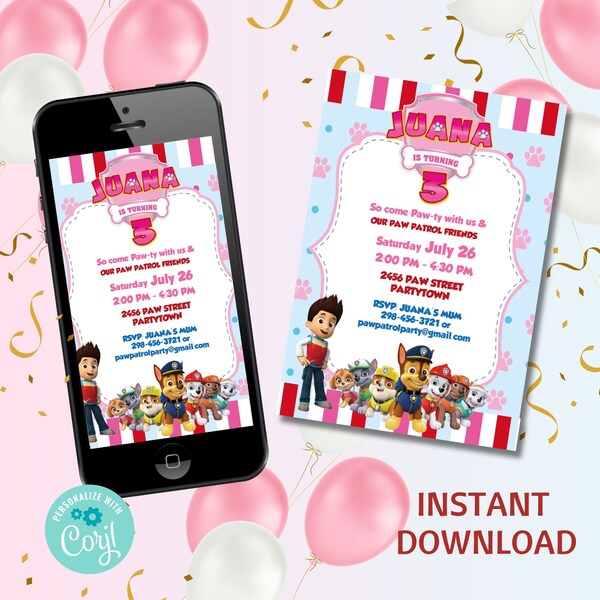Paw Patrol Spanish Invitation - Etsy Australia