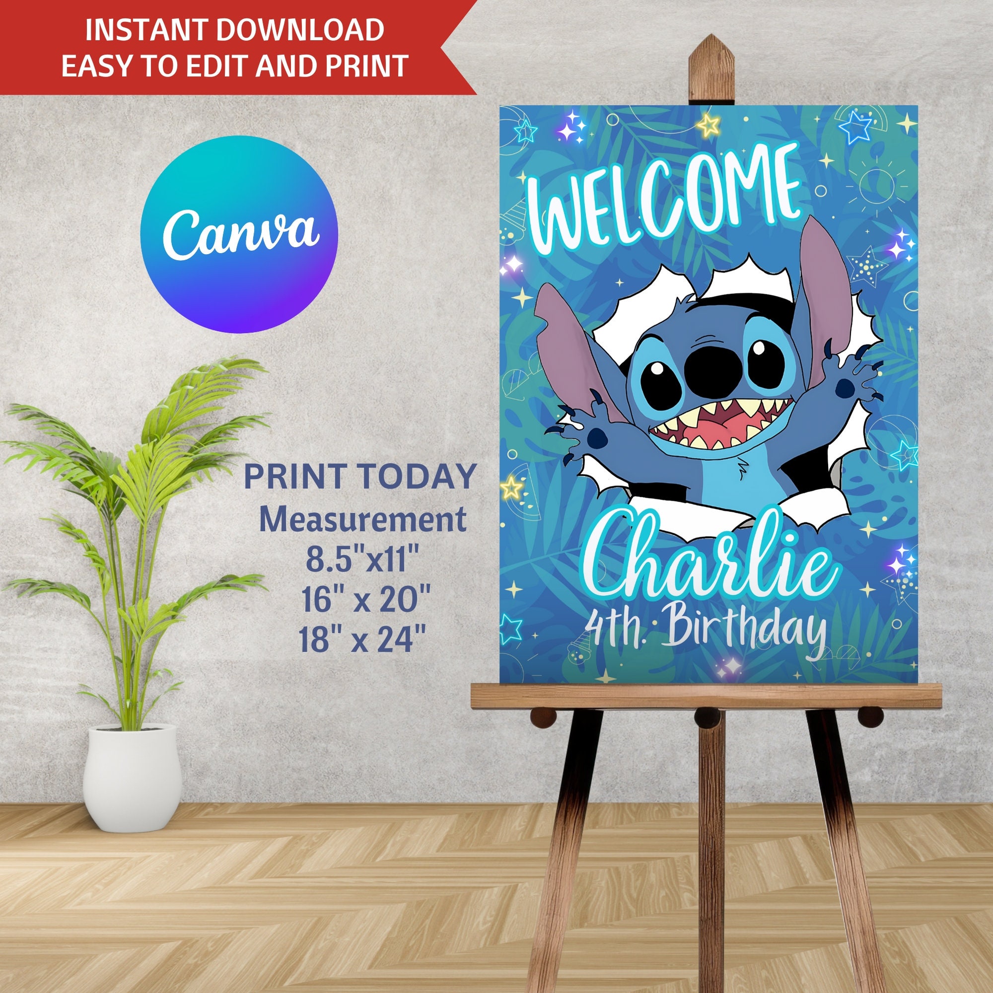 Stitch Sign In Editable Stitch Welcome Sign, Stitch Welcome Sign, PrintableWelcome ...