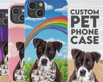 Funda de teléfono para mascotas personalizada con foto de mascota / Funda de teléfono para perros personalizada / Funda de teléfono para gatos personalizada / Funda de teléfono personalizada Dibujo Regalo conmemorativo del perro