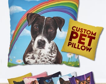 Custom Pet Pillow Using Pet Photo - Custom Dog Pillow Personalized  - Dog Pillows Cases  - Cat Picture Pillow Pet Picture - Pillow Gift