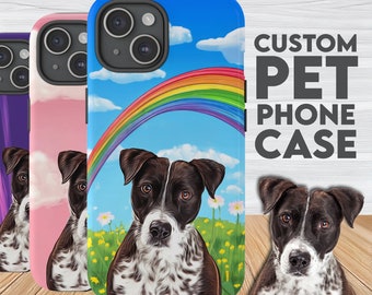 Funda de teléfono para mascotas personalizada con foto de mascota / Funda de teléfono para perros personalizada / Funda de teléfono para gatos personalizada / Funda de teléfono personalizada Dibujo Regalo conmemorativo del perro