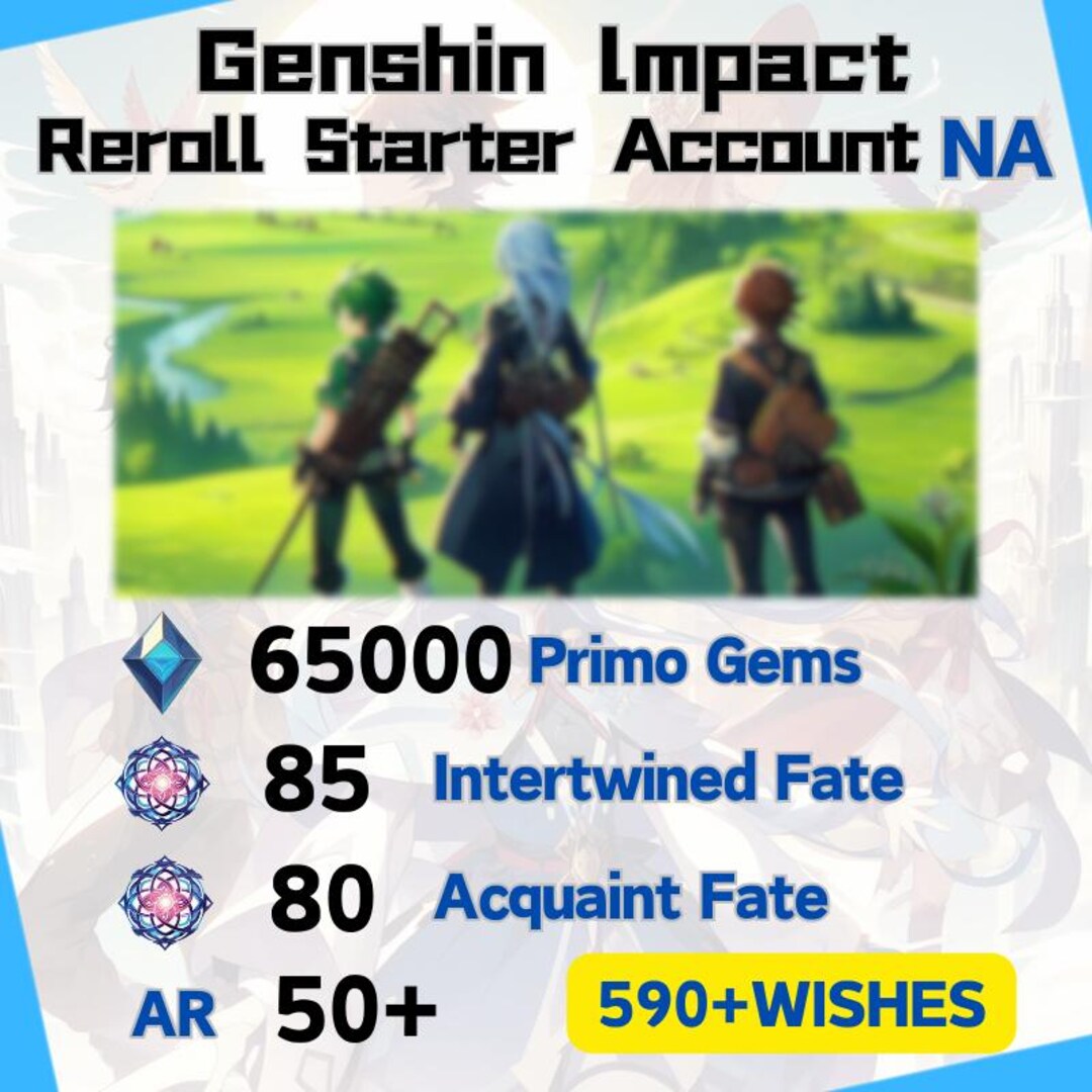 Compte Genshin Impact EU – AR45, 60k Primogems (Neuf, Multi-plateforme)