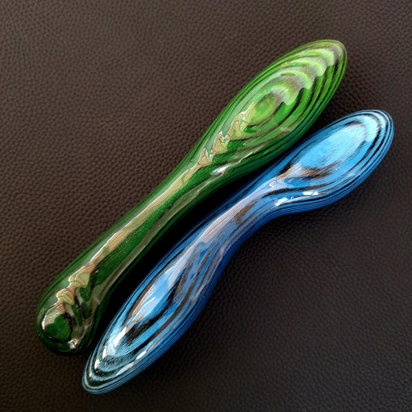 Hand-Crafted Pine Wood and Epoxy Resin Double Dildo