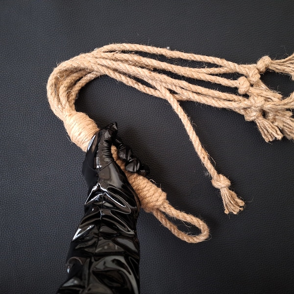 Handcrafted Flogger: 7 Tails Jute Rope Flogger for BDSM Enthusiasts