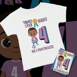 Camiseta de aniversário personalizada QUALQUER NOME DE IDADE Traje de aniversário Pacote de cartão Cartão de aniversário Suprimentos para festa de super-heróis Presentes para crianças Camisa infantil Cartão