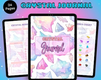 Crystal Healing Journal Printable | Chakra Balance | Energy Healing | Gemstone Wellness Guide | Chakra Alignment | Energy Cleansing Tracker
