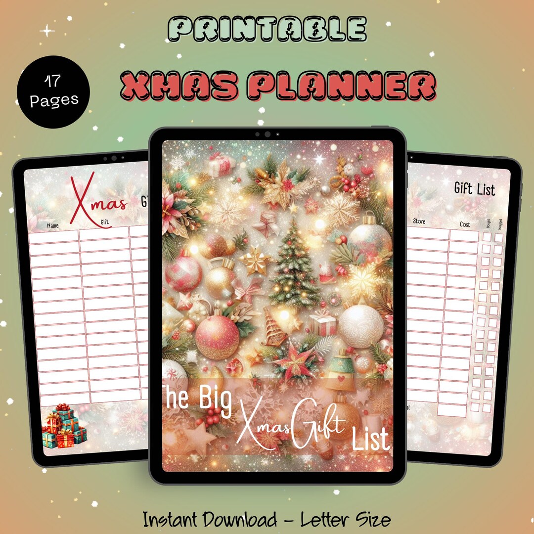 Printable Christmas Gift List Planner | Holiday Shopping Organizer ...