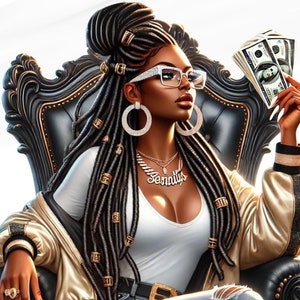 Exclusive High-Quality PNG Clipart : Hustler Black Girl