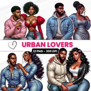Cliparts de Saint Valentin, couple africain, couple noir, cadeau saint valentin, femmes noires, cliparts chrétiens, femmes noires, art IA