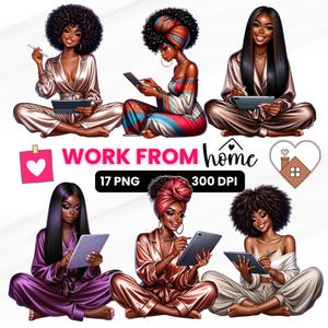 Cliparts de femmes noires, cliparts chrétiens, femmes noires avec phrases inspirantes, illustrations de femmes africaines, art IA