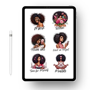 Goodnotes Stickers for Digital Planner, Daily To Do's, Goodnotes 5 Planner, Digital Ipad Planner, Planner Stickers, Afro Icons