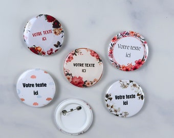 Badges pin's personnalisés avec texte , Taille 5.8 cm