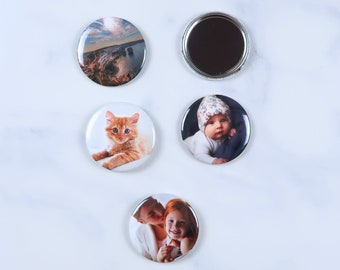 Magnets photos personnalisés, taille 5,8 cm, idées cadeaux d'anniversaire